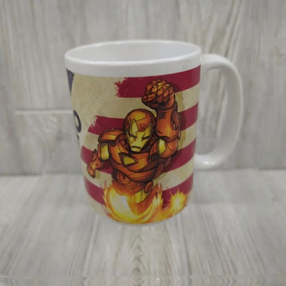 Marvel Comic Iron Man American Flag Coffee Mug 15 Fl. Ounce